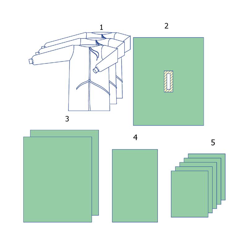 Комплект одягу та покриттів операційних хірургічний №5 Taipan-Pharm стерильний